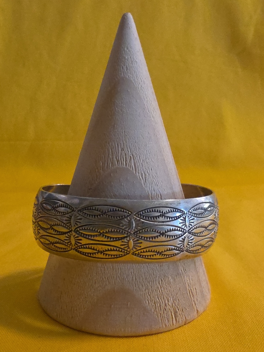 Beautiful Vintage Navajo Sterling Silver Cuff Bracelet -  By Artist Don Platero